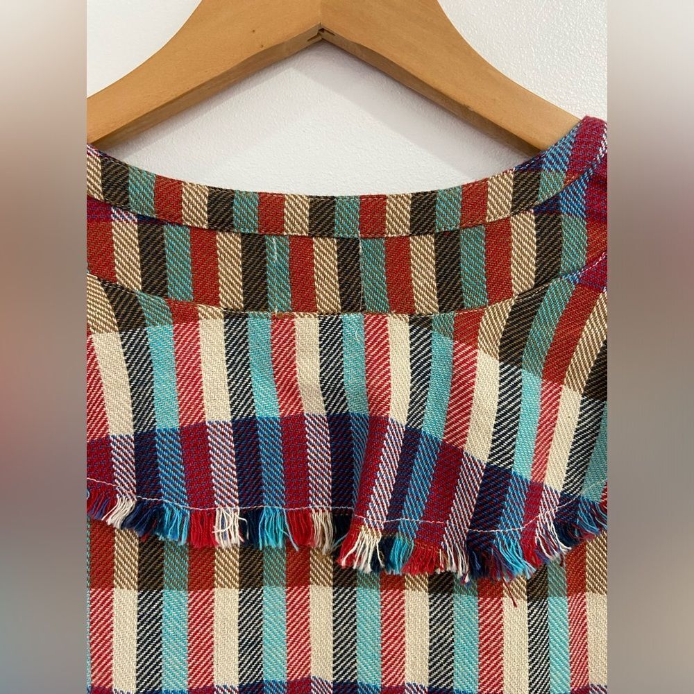 Anthropologie dRA Los Angeles Kelsey Plaid and Fringe Top. Size XS. - Picture 7 of 12